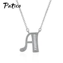 Fashion New Korean Style 925 Sterling Silver Pendant Necklaces For Women Cubic Zirconia Simple Wedding 26 Letter Jewelry 2024 - buy cheap