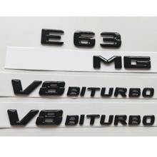 Glossy Black 3D Letters E63 for AMG V8 BITURBO Emblems for Mercedes W212 W213 2024 - buy cheap
