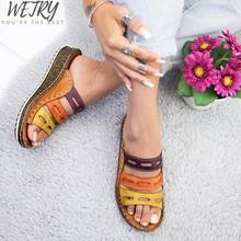 IN 2020 Summer Women Slippers  Rome Retro Casual Shoes Thick Bottom Wedge Open Toe Sandals Beach Slip On Slides Female 2024 - buy cheap