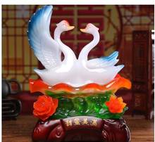 Happy holidays to send friends home creative opening gifts wedding gifts and beautiful yuanyang swan Statue Sculpture 2024 - buy cheap