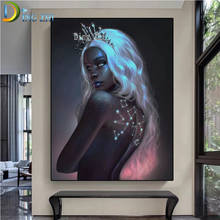 Pintura de diamantes redondos/cuadrados 5D, bricolaje, mosaico de mujer africana de fantasía, bordado de diamantes de pelo blanco, decoración para el hogar, regalo 2024 - compra barato