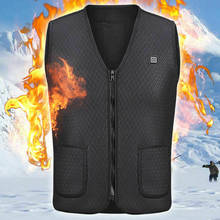 Winter Men Womens Electric USB Heated Zipper Warm Sleeveless Vest Heating Coat Jacket V Neck Thermal Skiing TOP 3XL 2024 - buy cheap