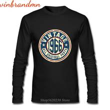 Vintage 1966 Men's Long Sleeve T Shirts Retro Classic 54th Birthday Gift Men Tee Top Best Father's Day Gift Idea Male Tshirts 2024 - buy cheap