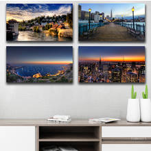 Sunset Clouds New York City Manhattan Architectural Canvas Painting Posters Prints Scandinavian Wall Art Living Room Pictures 2024 - buy cheap