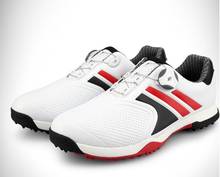 Pgm sapatos de golf masculinos, de microfibra, à prova d'água, antiderrapante, com fivela, para treinamento de golfe, xz118 2024 - compre barato
