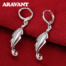 925 Silver Drop Earrings For Women Twist Feather Earring Silver Jewelry Gifts 2024 - buy cheap