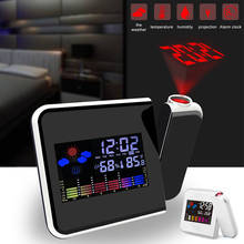 Relógio led digital com visor de mesa, relógio de mesa com projeção de led, alarme, termômetro, temperatura, usb, lcd, calendário 2024 - compre barato