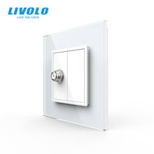 Livolo-enchufe de pared satélite con Panel de cristal, toma de corriente de baja corriente, estándar británico, con Panel de cristal, 3 colores a elegir 2024 - compra barato