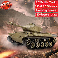 Tanque de batalla de alta simulación M41A3 para niños, modelo de juguete de 2,4G 1:16 RC, puede lanzar fumar, girar hacia arriba y abajo, tanque de Control Rmeonte, regalos de juguete para niños 2024 - compra barato