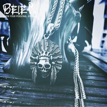 Beier new store 316L Stainless Steel Pendant Necklace men Tribal chief skull punk personality Jewelry LLBP8-132P 2024 - buy cheap