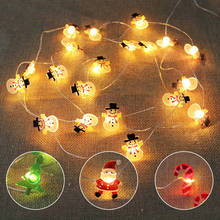 Linha de luz de led para decoração de natal, 2m, 20 leds, flocos de nece, árvore, enfeite de natal para casa, 2020, presente de natal, ano novo 2024 - compre barato