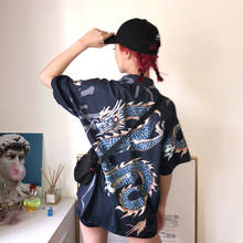 Blusas con estampado de dragón Harajuku para mujer, a la moda ropa de calle, camisetas de manga corta 2020 2024 - compra barato