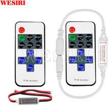 Mini controlador remoto sem fio 11 teclas rf dc 5v-24v 12a para luz de led de cor única