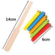 1 Wand + 5 Worms For Catch Worm Game Strawberry Grasping Baby Wooden Toys 2024 - buy cheap