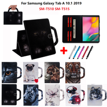 T510 T515 Tablet Case For Samsung Galaxy Tab A 10.1 2019 SM-T510 SM-T515 Cat Wolf Pug Fashion Fundas Back Coque Cases Cover 2024 - buy cheap