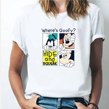 Camisetas estampadas para mujer, ropa de marca de Mickey Mouse de Disney, camiseta de manga corta con cuello redondo de dibujos animados, camiseta de gran tamaño para mujer 2021 2024 - compra barato