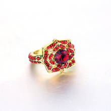 Movie Jewelry Floral Red Rings Full Crystal Luxury Ring For Women Jewelry Gifts 2024 - buy cheap
