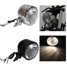 Motorcycle Bottom Mount Retro Vintage Headlight Old School Hi/Lo Headlamp Lamp For Custom Cafe Racer Bobber Chopper 2024 - buy cheap