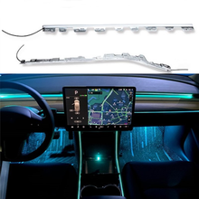 La luz LED ambiental es adecuada para Tesla MODEL 3, luz de ambiente modificada, decoración interior de coche de 64 colores, luz de respiración musical 2024 - compra barato