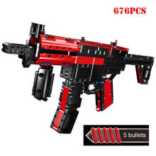 Moc Automatic Rifle MP5 Submachine Gun Building Blocks DIY Shooting Game Military WW2 City Police Technical Bricks Toys Children 2024 - buy cheap