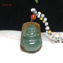 CYNSFJA Real Rare Certified Natural A Grade Jadeite Birmanês Buda Amuletos Mão Esculpida Pingente Jade Verde de Alta Qualidade Melhor Presente 2024 - compre barato
