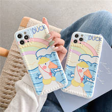 Funny Cute Duck Phone Case For iphone 11 Pro Max 7 8 plus X XR XS Max SE 2020 Soft Silicone Back Cover Cartoon Fashion Girl 2024 - buy cheap