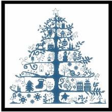 Christmas tree cross stitch package simple plant 18ct 14ct 11ct cloth cotton thread embroidery DIY handmade needlework 2024 - buy cheap