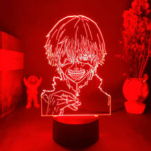 RGB Colorful Anime 3d Lamp Tokyo Ghoul Ken Kaneki for Bedroom Decor Otaku Nightlight Cool Birthday Gift Acrylic Led Night Light 2024 - buy cheap
