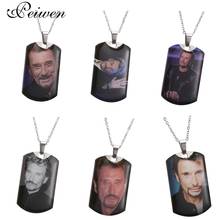 Johnny Hallyday Charm Pendant Necklace Personalized Custom Photo Necklaces for Women Men Stainless Steel Silver Color Jewelry 2024 - buy cheap