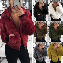 Teddy Coat Women Winter Faux Fur Coat Thick Fluffy Pockets Plush Jacket Ladies Autumn Overcoat Outerwear Hot Sale 2024 - buy cheap