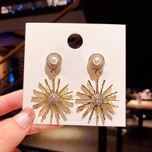 AINAMEISI-pendientes de Sol de moda para mujer, aretes colgantes con geometría de perlas elegantes para las cuatro estaciones, regalo de fiesta de oro 2024 - compra barato