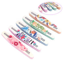 100Pcs Nail Files Washable Grinding Polishing File Mix Grit Buffer Lime Flower Printed Sandpaper Strong Thick Files For Manicure 2024 - buy cheap