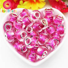 10 Pcs Red Pink Color Big Hole Europeam Round Spacer Beads for Jewelry Making Women DIY Pandora Charm Bracelet Bangle Hair Beads 2024 - buy cheap