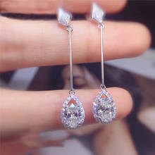 Cute Original 925 sterling silver Diamond Dangle Earring Jewelry Romantic Party Wedding Drop Earrings for Women Bridal Gift 2024 - buy cheap