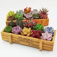 Vintage Wooden Succulent Plant Flowerpot Tray Box Garden Ornaments For Household Rectangular Succulent Flower Pots 2024 - buy cheap