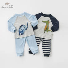 DB12181 dave bella/комплект пижам; детская зимняя домашняя одежда для маленьких мальчиков; комплект одежды для сна с длинными рукавами и принтом 2024 - купить недорого