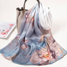 100% Pure Silk Scarf For Women 2022 Luxury Print Echarpe Femme Long Natural Silk Scarf Bufanda Fahsion Shawls Wraps Neck Scarf 2024 - buy cheap