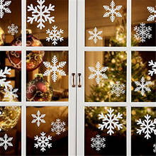 27 шт./лот, электростатические наклейки со снежинками, стекло, окно, детская комната, рождественские наклейки на стену, наклейки для дома, украшение на новый год 2024 - купить недорого