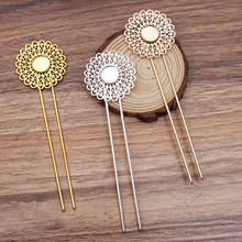 5 pcs Chinese Hairpins Hair Sticks For Women DIY Jewelry Accessories Round Cabochon Tray Base Headdress 2024 - buy cheap
