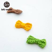 Let's Make 10PC Bow Tie Crochet Beads DIY Baby Teether Toy Gift Teething Soft Baby Products For Newborns Cotton PVC Free 2024 - buy cheap