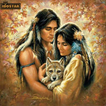 Diamond Painting Cross Stitch Embroidery Couples With Wolf 5D Diy Full Square Round Stone Resin Diamond Mosaic Gift 2024 - buy cheap