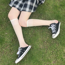 Japan Style High Knee Socks Women Ultra-Thin Sexy Summer Nylon Long Socks Girls Transparent Leg Stocking White Medias Elastic 2024 - buy cheap