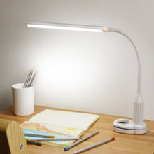 Настольная лампа с клипсой, гибкая светодиодная прикроватная лампа для чтения с зарядкой от USB и плавной регулировкой яркости 2024 - купить недорого
