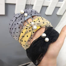 Fashion Head Jewelry Women Hairbands Pearl Dot Headwear Cloth Cross Girls Boutique Headdress Sweet Hair Accessories 2024 - buy cheap