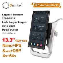 Rádio para carro 1920*1080 ownice android 10.0, para renault logan 1 1999-2015, dacia, duster, 2011-2017, unidade principal, tela ips rotativa 2024 - compre barato