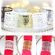 20Pcs Ramadan Napkin Holder Table Decoration Hollow Out Paper Napkin Ring For Home Eid Mubarak Ramadan Kareem Decor 2024 - buy cheap