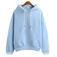 Sudaderas con capucha para mujer, nueva gran venta dulces, 10 colores, manga larga, informal, grueso, combina con todo, liso, con capucha, Tops sueltos 2024 - compra barato