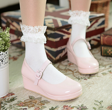 Sapatos de couro femininos de cabeça redonda, sapatos de jogos de cosplay kawaii para meninas de anime e lolita sapatos de fundo grosso 2024 - compre barato