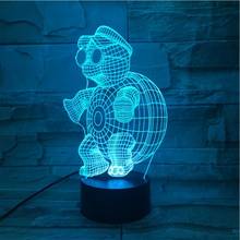 Lámpara de mesa de ilusión 3d Animal, luz de tortuga para decoración de dormitorio de niños, luz nocturna Led Rgb con Sensor táctil, 4 tipos 2024 - compra barato