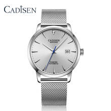 CADISEN-Reloj de acero inoxidable para hombre, accesorio masculino de pulsera resistente al agua con mecanismo automático de movimiento de Diamante Real, complemento mecánico con diseño de MIYOTA 9015, nuevo 2024 - compra barato